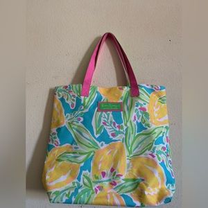 COPY - Lily Pulitzer X este Lauder lemon shoulder tote bag